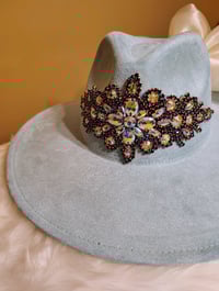 Image 3 of MINT GREEN WIDE BRIM FEDORA