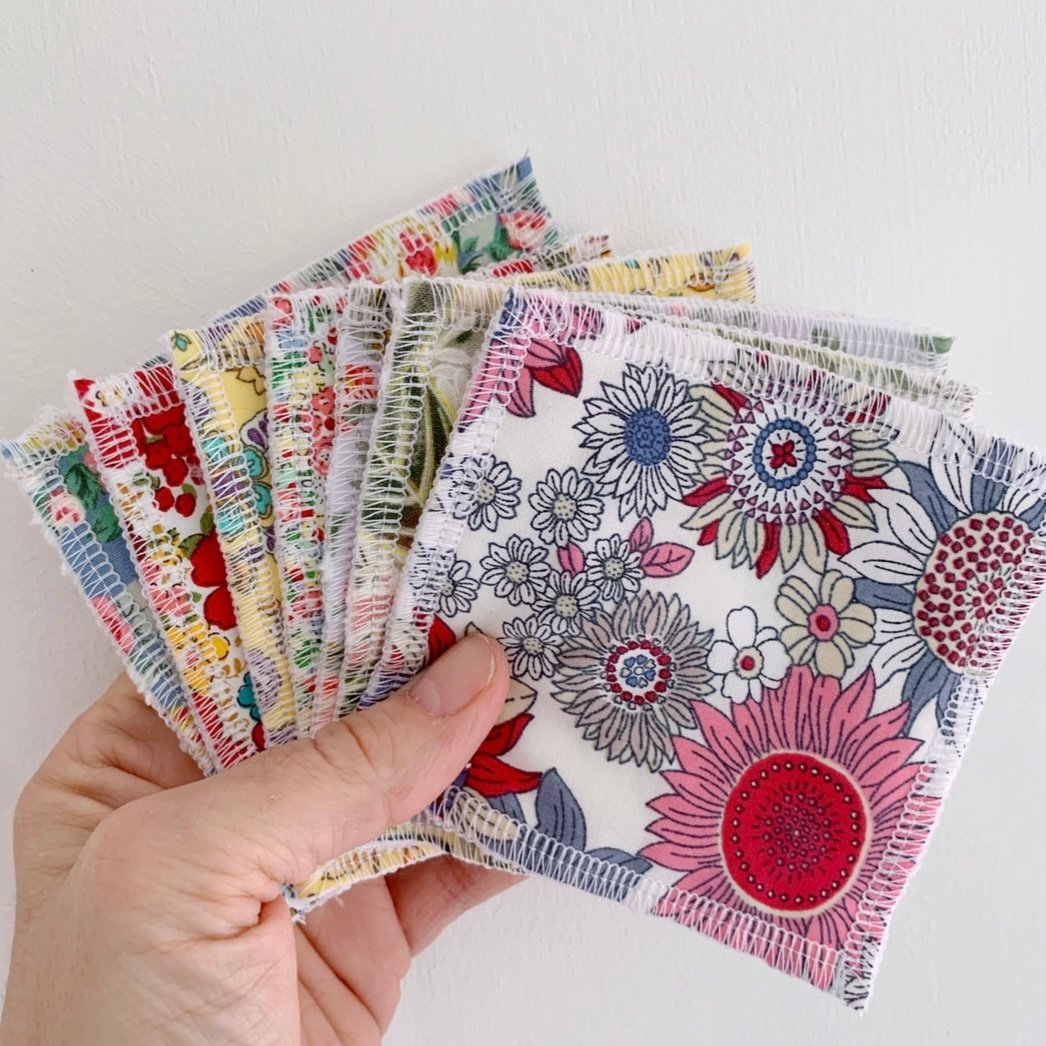 Floral Reusable Face Wipes 7 pack