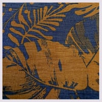 Image 3 of Tissu: Monstera cognac on blue