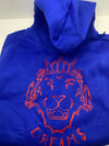 Blue and red hoodies 