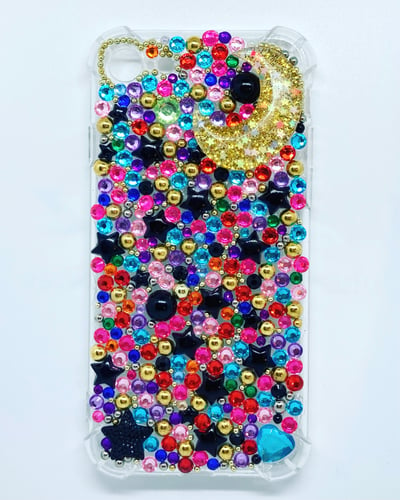 Image of RAINBOW GOLD Moon & Star Sparkle Phone Case 