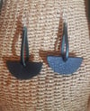 Leather Blackish Ear-Rings