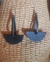 Image 1 of Leather Blackish Ear-Rings