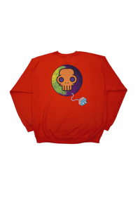 Image 1 of SKULL GLOBE-Sweatshirt Orange 