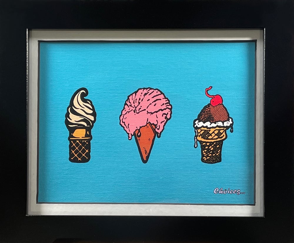 Image of "Three Scoops" - Framed archival pigment print on canvas