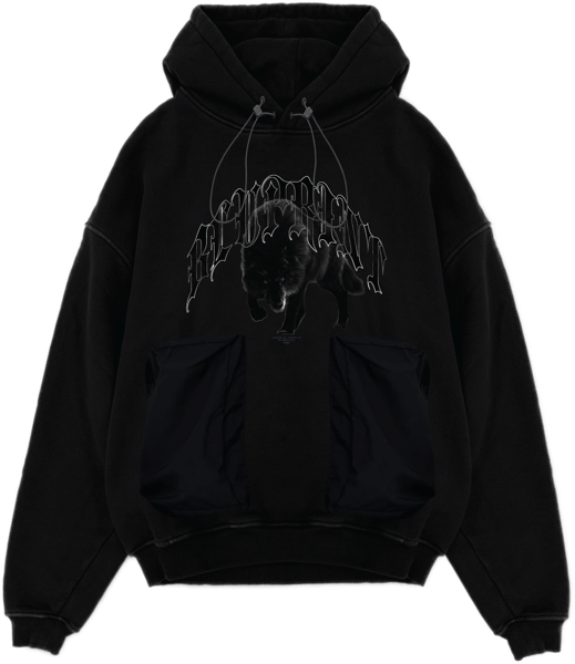 Image of Wolf HOODIE: BLACK