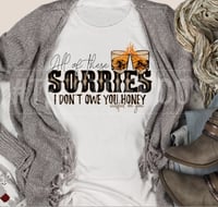 All of these Sorries, I Don’t Owe You Honey Shirt