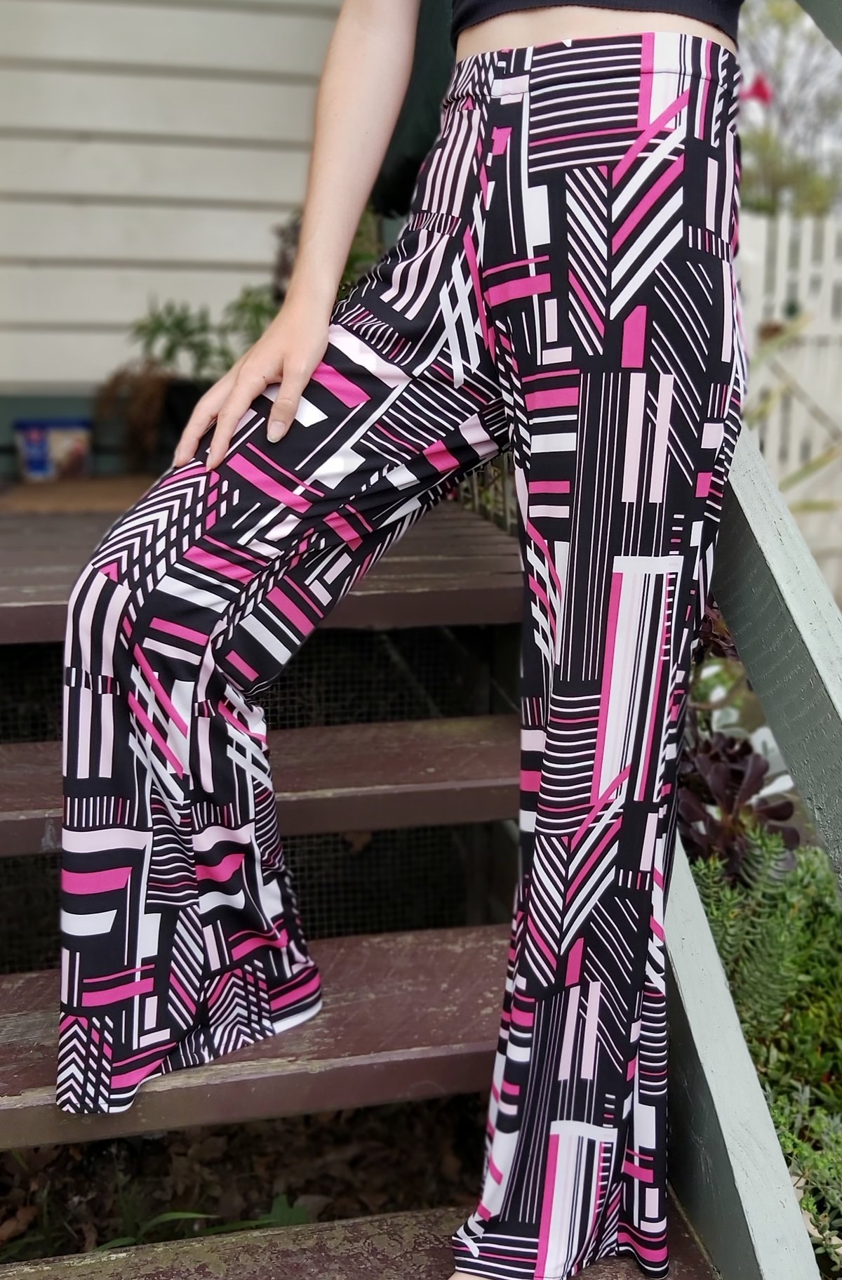 Image of Kat pants pink/white/black print