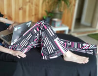 Image 2 of Kat pants pink/white/black print
