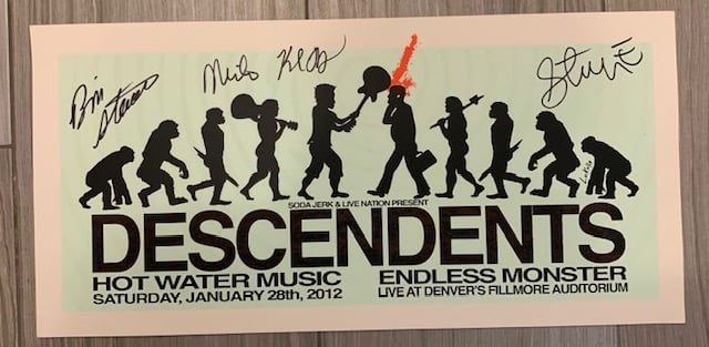 Descendents Autographed Silkscreen Poster By Lindsey Kuhn