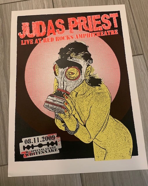 Judas Priest @ Red Rocks Silkscreen Concert Poster By Lindsey Kuhn