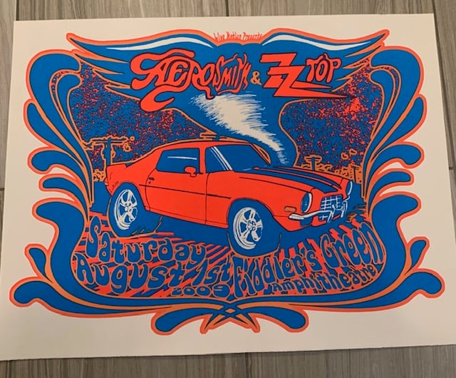 Aerosmith / ZZ Top Silkscreen Concert Poster By Lindsey Kuhn