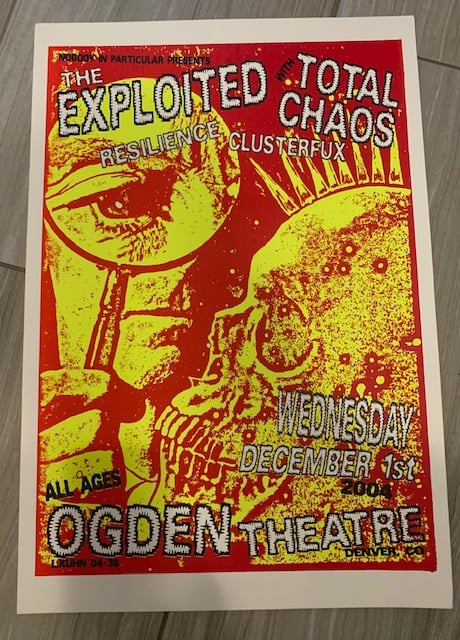 Exploited / Total Chaos Silkscreen Concert Poster By Lindsey Kuhn