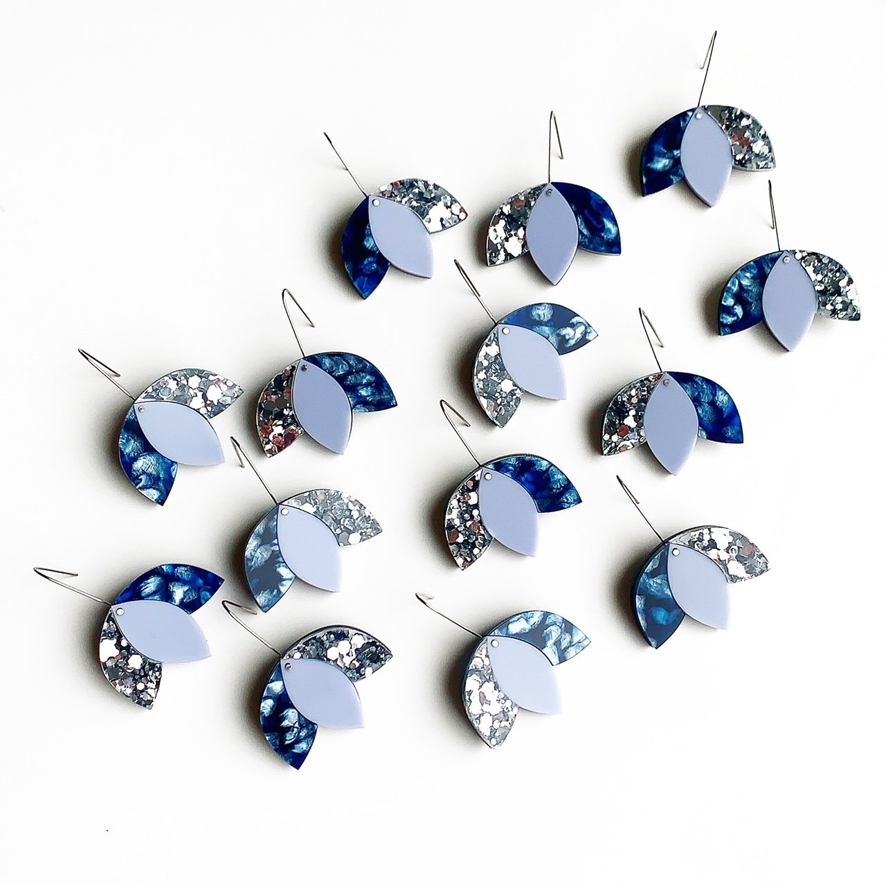Image of Tulip Drop Dangles: Blues