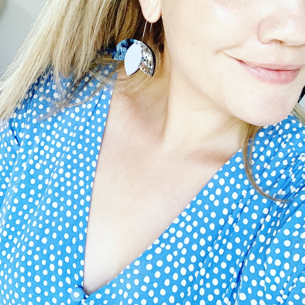 Image of Tulip Drop Dangles: Blues