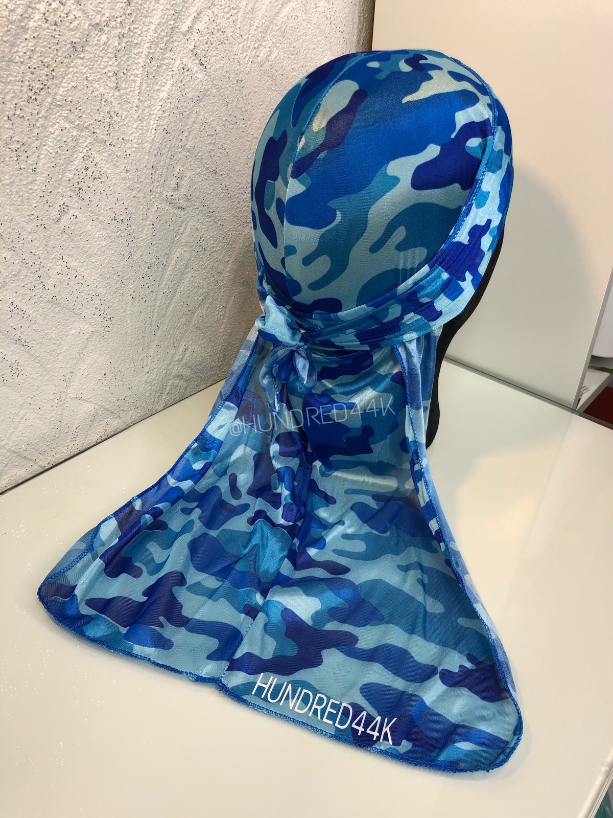 SILK DURAG - BLUE CAMO