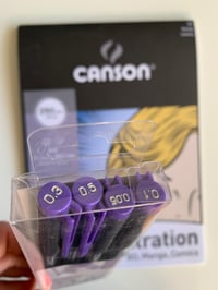 Image 1 of Canson illustration pad + copic multiliner pens VIOLET