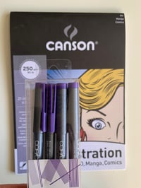 Image 2 of Canson illustration pad + copic multiliner pens VIOLET