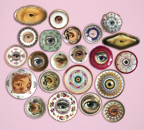 Image of Lover's eye B - #0752 - DELUXE EDITION - Vintage German porcelain plate