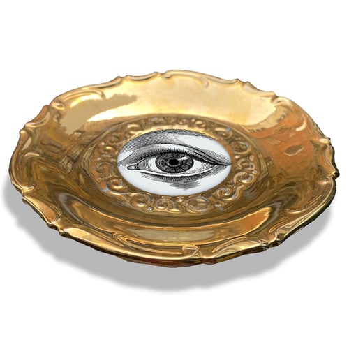 Image of Lover's eye D - #0752 - GOLD DELUXE EDITION - Vintage German porcelain plate
