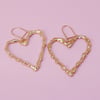 Large Melted Heart Earrings - Rose Gold