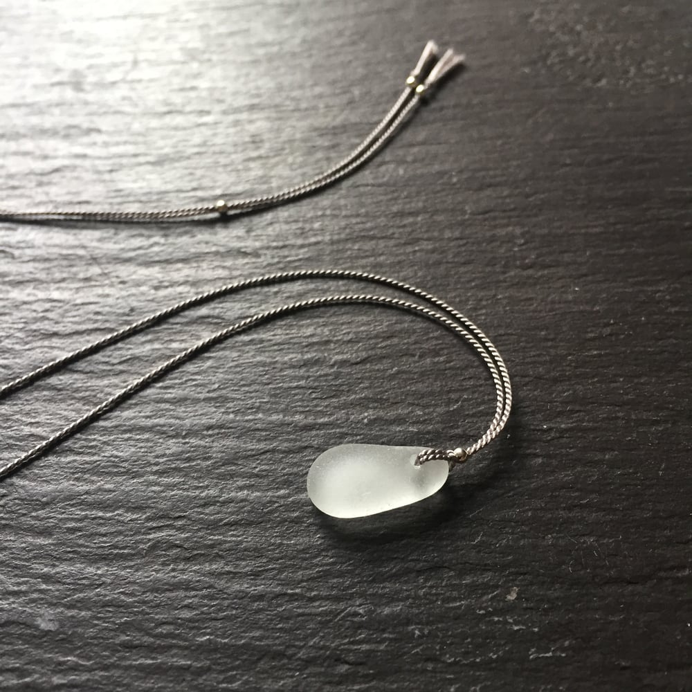 Image of Tiny frosty white sea glass necklace 