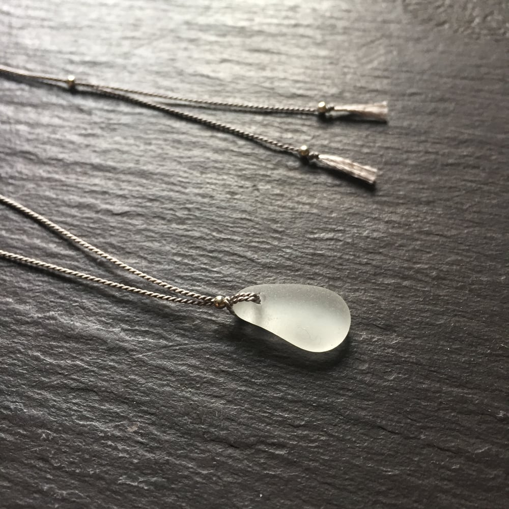 Image of Tiny frosty white sea glass necklace 