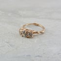Lavish Three Stone Ring - Rose Gold & White Stones