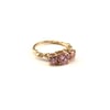 Lavish Three Stone Ring - Rose Gold & Pink Stones