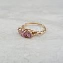 Lavish Three Stone Ring - Rose Gold & Pink Stones