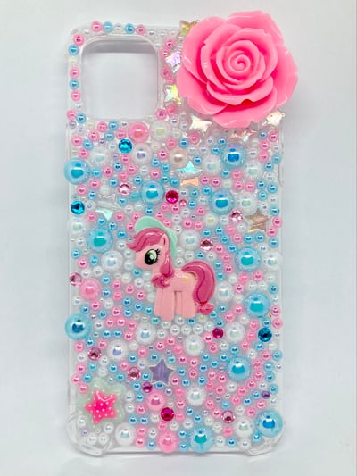 Image of BUBBLEGUM MY LITTLE Rose Pearl Embellished Phone Case - iPhone IP 11 Pro Max (6.5 )