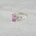 Lavish Solitaire Ring - Silver & Pink