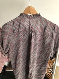 Image 5 of Blouse vintage japonaise bordeaux/gris