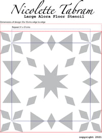 Image 4 of Large Alora Floor Stencil - Moroccan Stencil/DIY project/Repeating design