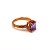 Lavish Solitaire Ring - Rose Gold & Purple