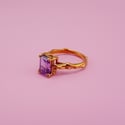 Lavish Solitaire Ring - Rose Gold & Purple