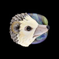 Image 1 of XL. Curious Hedgehog - Flamework Glass Sculpture Bead