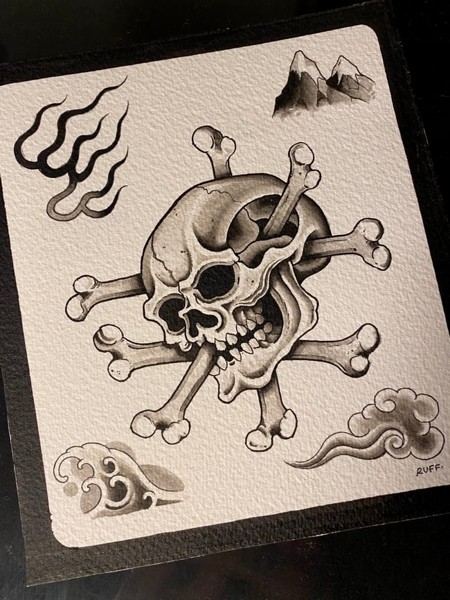 Elemental skull Original Painting