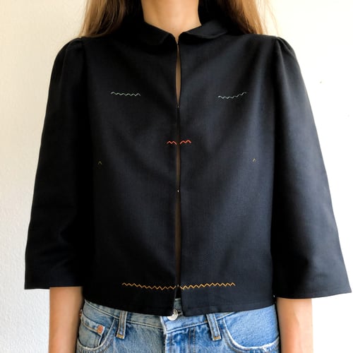 Image of Sample SALE: Arinna shirt in organic black wave twill - 100%organic cotton, handmade in Berlin