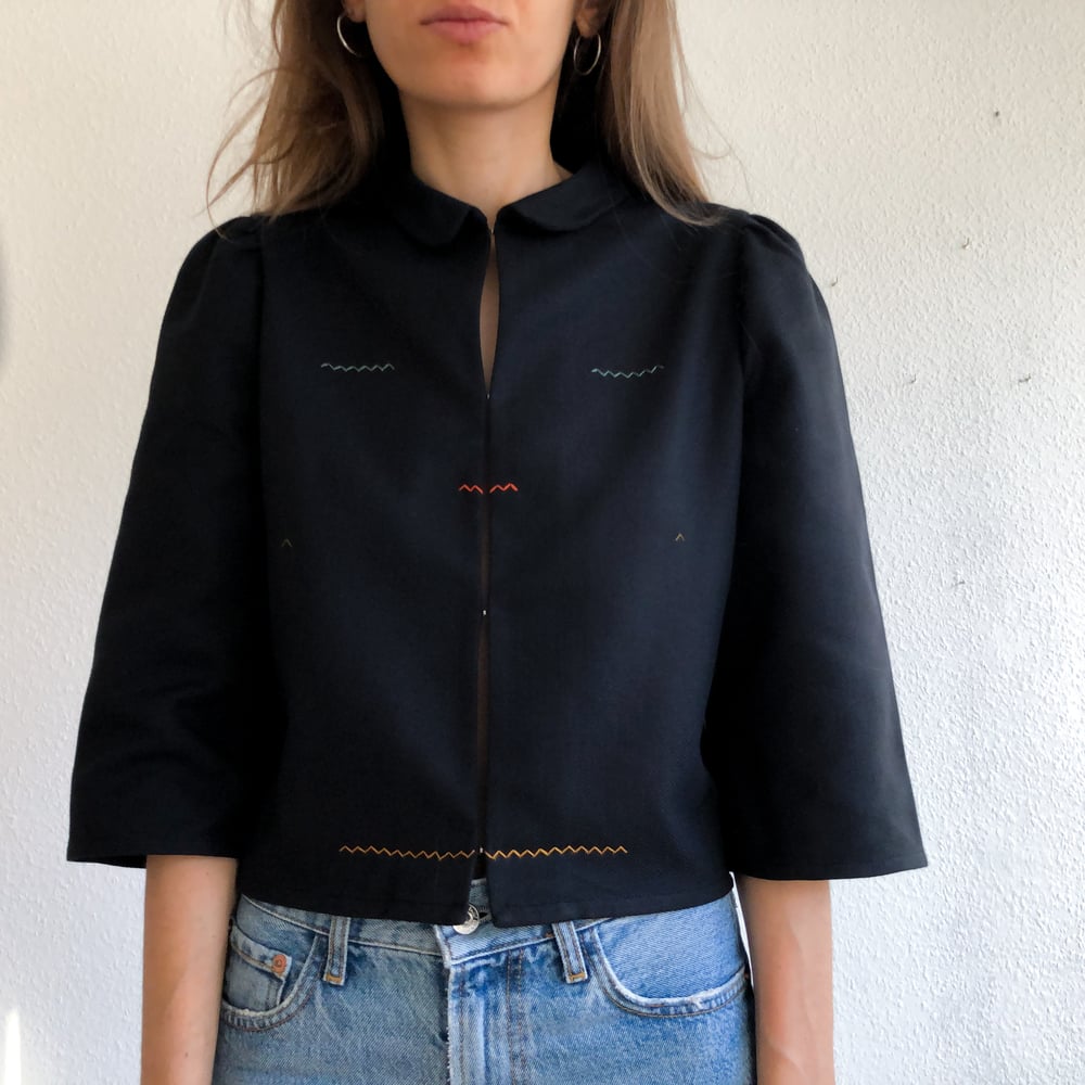 Sample SALE: Arinna shirt in organic black wave twill - 100%organic ...