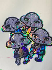 Image 5 of Clara Cloud and Bolty Cat Holographic Sticker