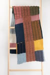 The Tegan Denim Pink- Patchwork RWS Merino and Recycled Wool Scarf