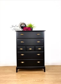 Image 1 of Vintage Stag Minstrel CHEST OF DRAWERS / TALLBOY painted in Black