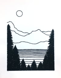 Yosemite Mountain Trees Screen Print