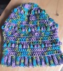 Crochet Acrylic yarn Slouch Hat Bright Colors
