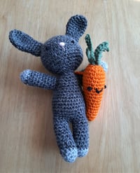 Image 1 of Crochet Stuffed Toy Bunny with Carrot