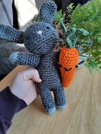 Image 3 of Crochet Stuffed Toy Bunny with Carrot