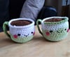 Set of Two Crochet coffee cups