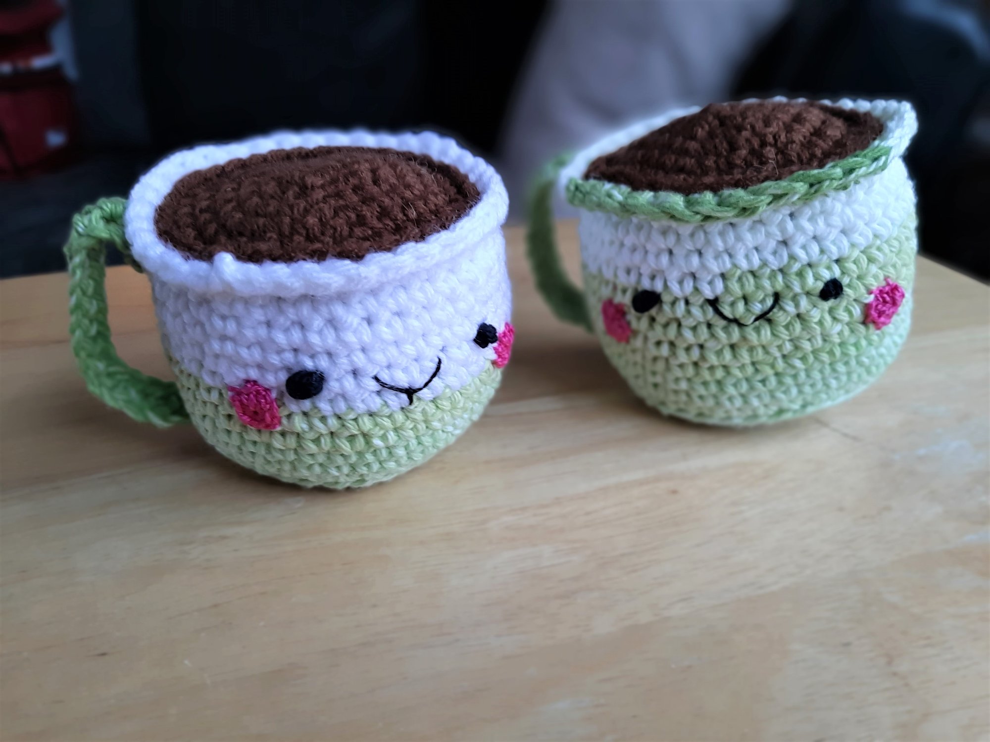Set of Two Crochet coffee cups