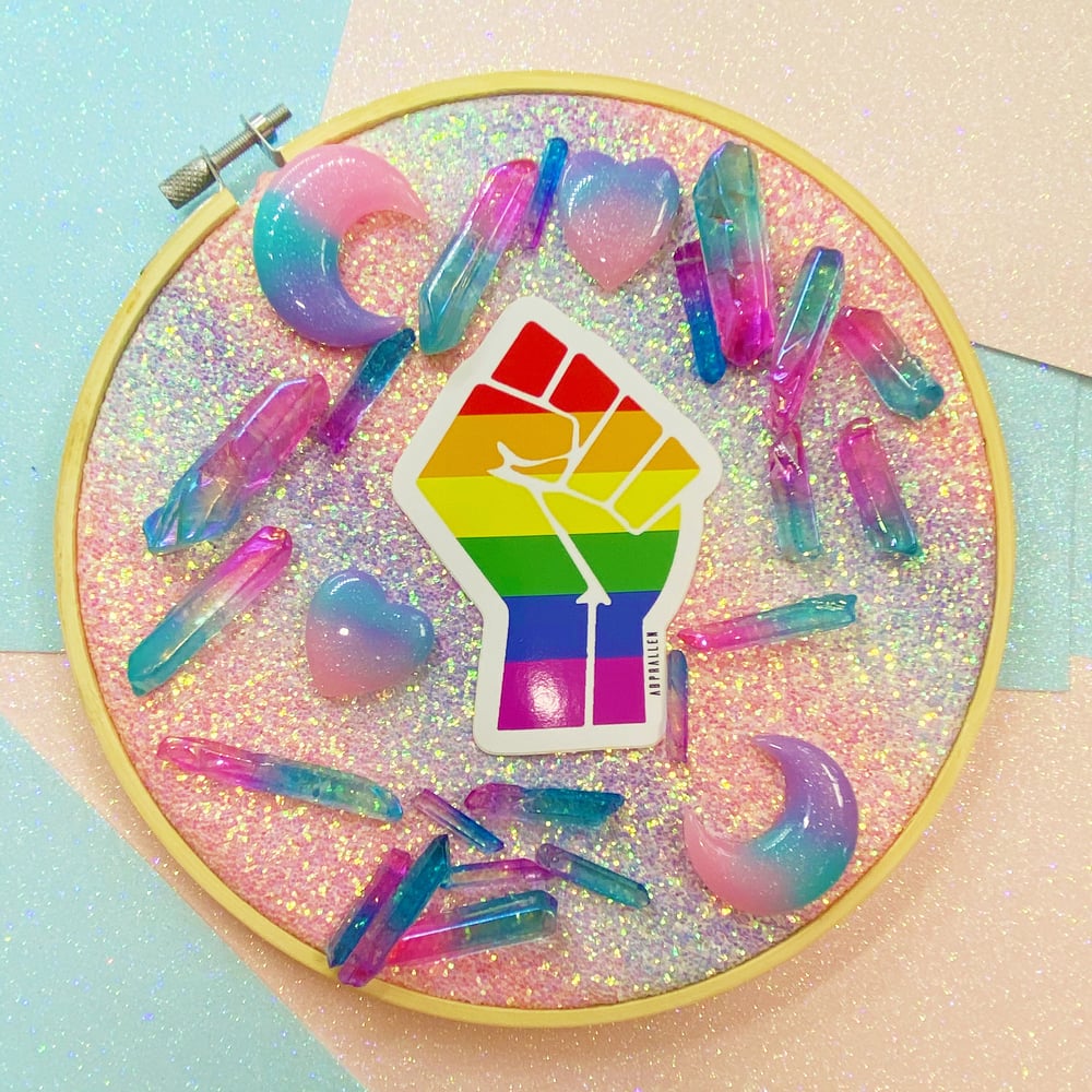 Image of LGBT+ Pride Flag Large Vinyl Sticker